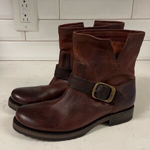 Frye Veronica Bootie Redwood Size 6 Ankle Boot with Buckle